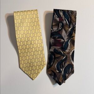 Elegant Yellow and Patterned Tie Set